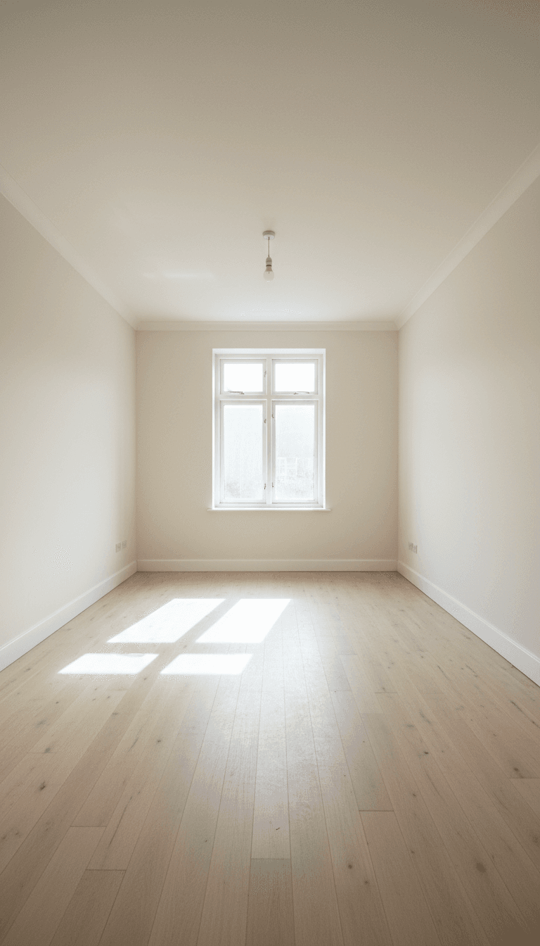 Empty room swept clean after a property cleanout