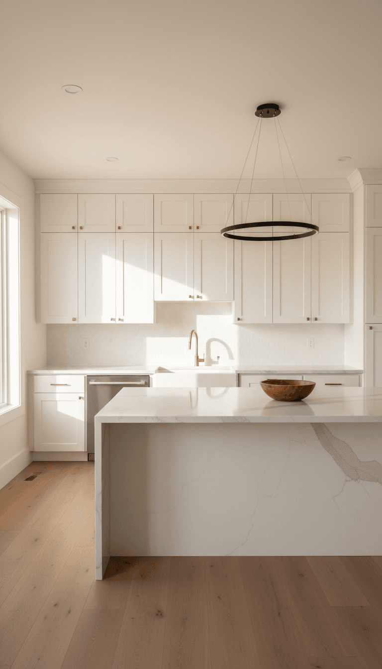 Newly renovated kitchen with clean counters after construction
